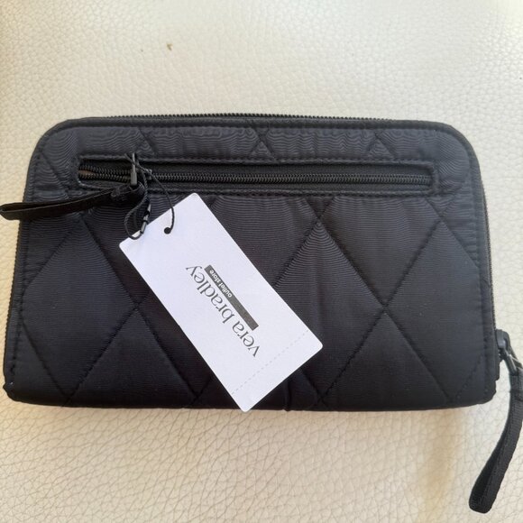 NWT VERA BRADLEY ESSENTIAL TAB WALLET CLUTCH BAG BLACK $89 - Picture 2 of 5